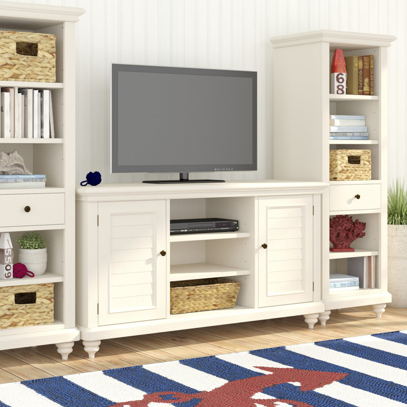 Beachcrest Home Harrison Solid Wood Entertainment Center for TVs up to